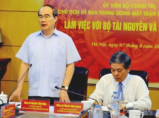 Ủy viên Bộ Chính trị Nguyễn Thiện Nhân làm việc với Bộ TN&MT về ứng phó biến đổi khí hậu và bảo vệ môi trường